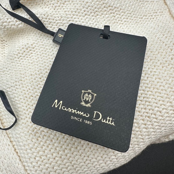 Massimo Dutti Knit Top V Neck Short Sleeve‎ Relaxed Fit Cream Casual - Picture 5 of 7